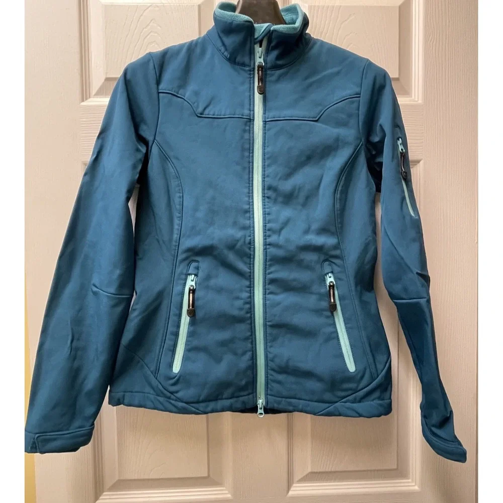 Roper Women's Approx XS‎ Teal Polyester Softshell Jacket Full Zip